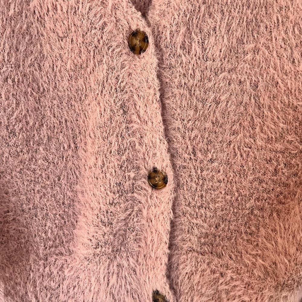 Women's Pink Cardigan Sweater - Picture 4 of 11
